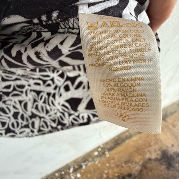 Kate Spade Shirt Dress M Drop Waist Tunic Ruffle Hem Abstract Print Office Chic - Picture 5 of 7